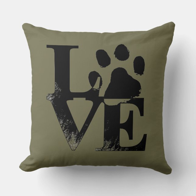 Paw Print Throw Pillow (Front)