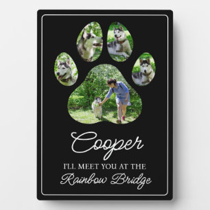Paw Print Tribute with Pet Name and Photos Plaque
