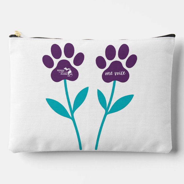 Paw Print Tulips Accessory Travel Pouch (Front)