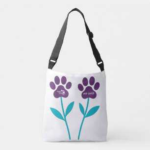 Paw Print Tulips Crossbody or Shoulder Bag