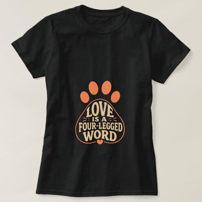  Paw Print Typography Pet Owner Gift Tee (Design Front)