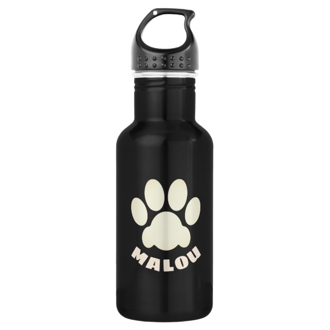 Paw Print w/out Name (customisable) 532 Ml Water Bottle (Front)