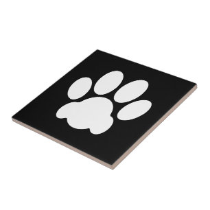 Paw Print white or black Ceramic Tile