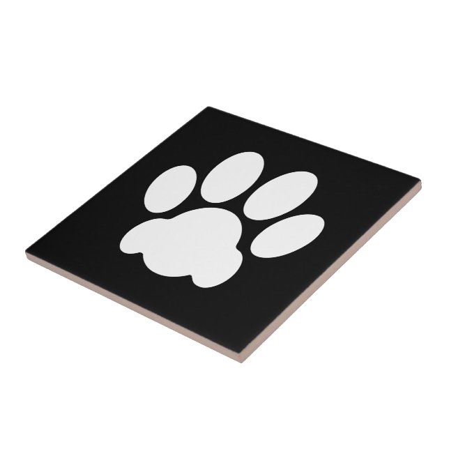 Paw Print white or black Ceramic Tile (Side)