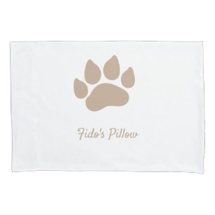 Paw Print with Dog's Name Customisable Pillowcase