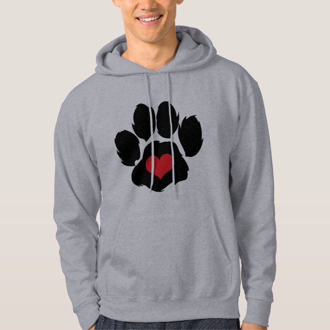 Paw Print With Heart Hoodie (Front)