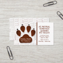 Paw Print with Message and Name in Brown