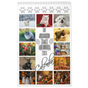 Paw Prints 12 Month Your Family Pet Photos Calendar