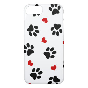 Paw Prints and Hearts iPhone 8/7 Case