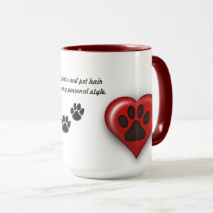 Paw Prints and Pet Hair Mug