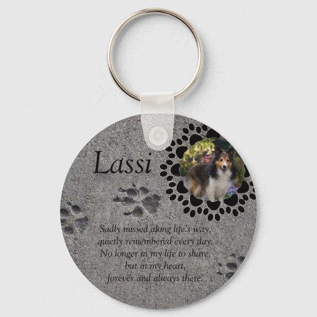 Paw Prints and Photo Key Ring (Front)