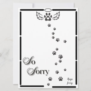 Paw Prints Angel Wings Design Holiday Card