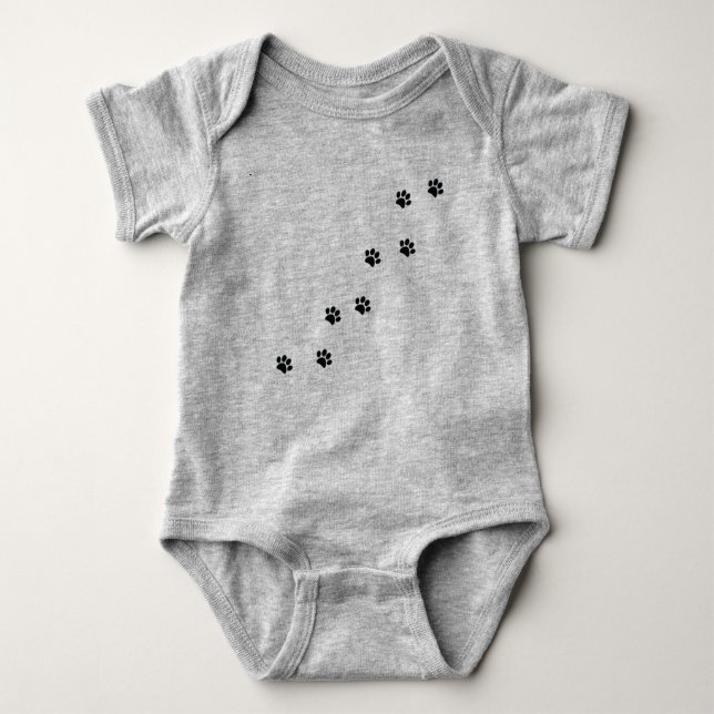 Paw Prints Baby Bodysuit (Front)