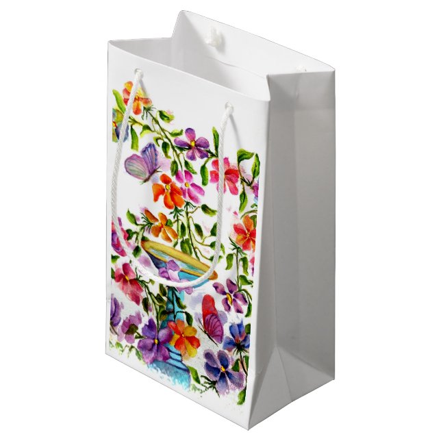 PAW PRINTS BIRD BATH SMALL GIFT BAG (Front Angled)