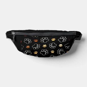 Paw Prints Black Bum Bags