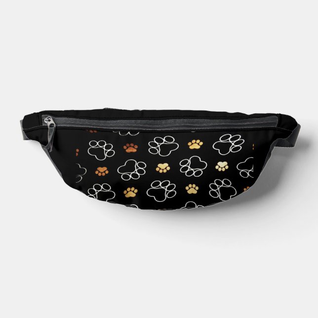 Paw Prints Black Bum Bags (Lay Down)