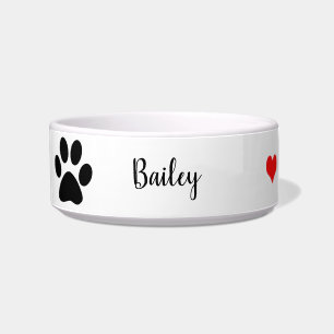 Paw Prints Black White Red Cute Monograms Gift Bowl