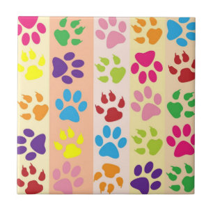 Paw Prints Ceramic Tile