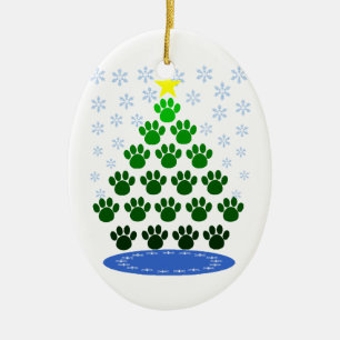 Paw Prints Christmas Tree Ornament