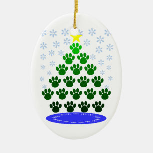 Paw Prints Christmas Tree Ornament