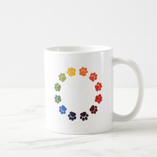 Paw Prints Circle Coffee Mug (Right)