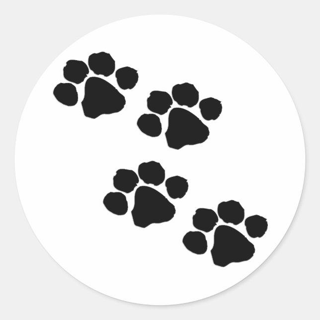Paw Prints Classic Round Sticker (Front)
