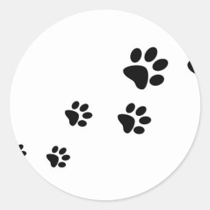 Paw Prints Classic Round Sticker