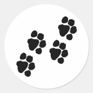 Paw Prints Classic Round Sticker