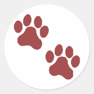 Paw Prints Classic Round Sticker