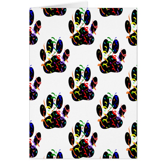 Paw Prints Confetti And Party Streamer Pattern (Front)