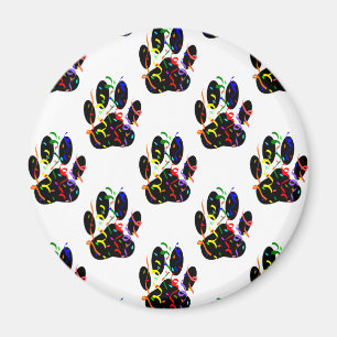 Paw Prints Confetti And Party Streamer Pattern Magnet