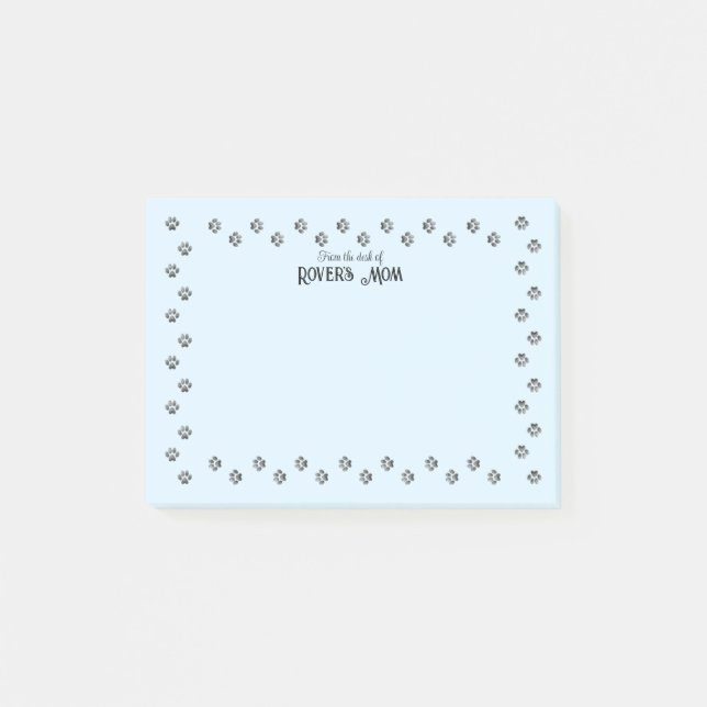 Paw Prints Custom From the Desk of Post-it Notes (Front)