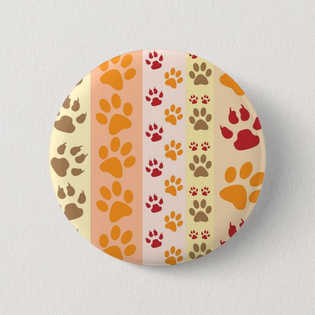 Paw Prints cute Dog Lovers 6 Cm Round Badge (Front)