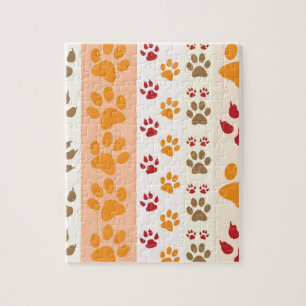 Paw Prints cute Dog Lovers Jigsaw Puzzle