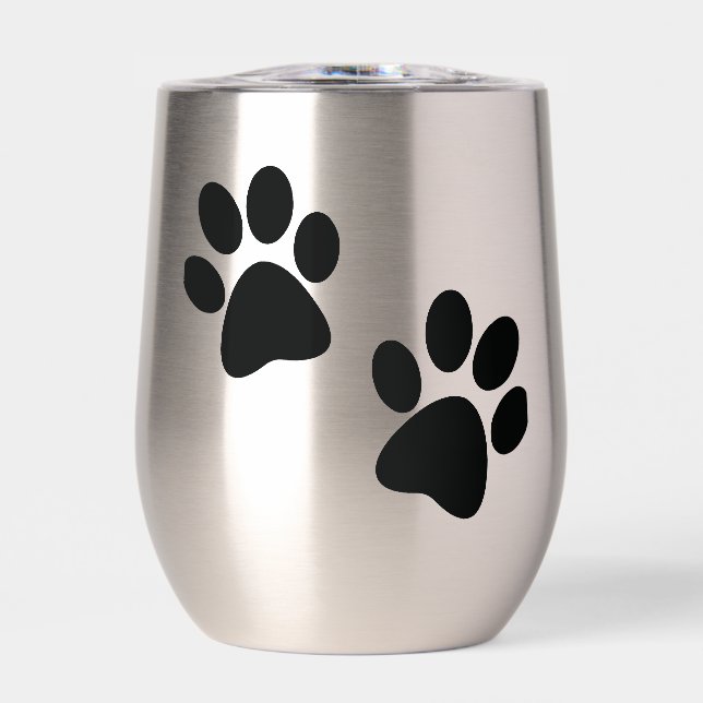 Paw Prints Design Thermal Wine Tumbler (Front)