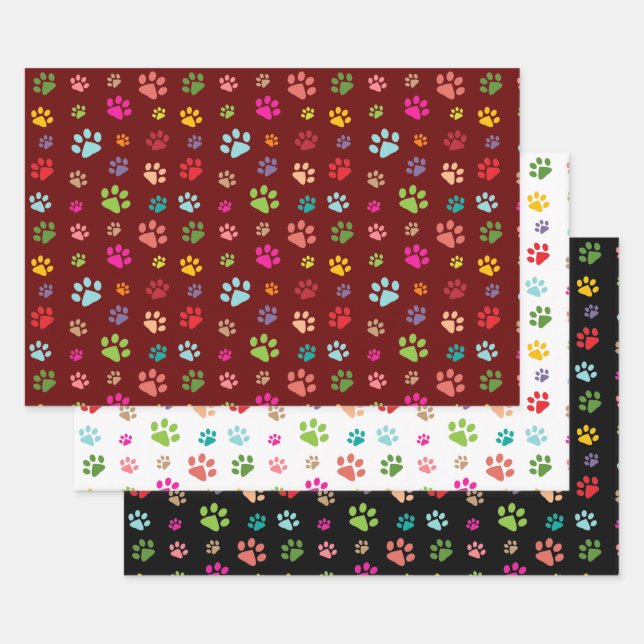 Paw Prints Design Wrapping Paper Sets (Set)