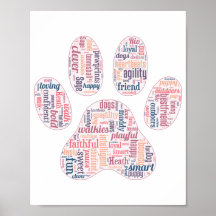 paw prints dog wordcloud