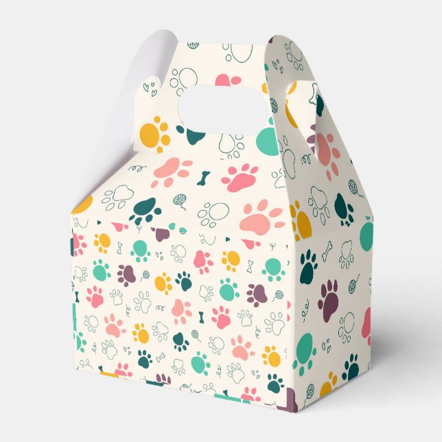 Paw Prints Favour Box (Front Side)
