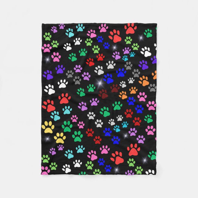 Paw Prints Fleece Blanket (Front)