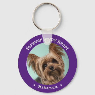 Paw Prints forever in my heart Pet Photo Key Ring