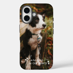 Paw Prints Forever In Our Hearts Pet Photo iPhone 16 Case