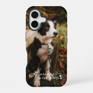 Paw Prints Forever In Our Hearts Pet Photo iPhone 16 Case