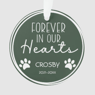 Paw Prints Forever in Our Hearts Photo Ceramic Or Ornament