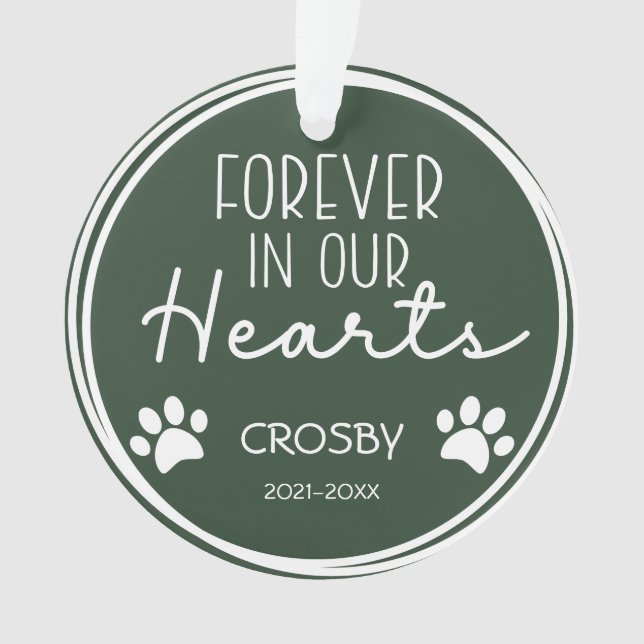 Paw Prints Forever in Our Hearts Photo  Ceramic Or Ornament (Front)