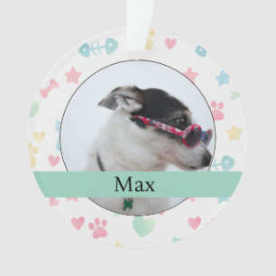 Paw Prints & Hearts Custom Dog Photo Ornament