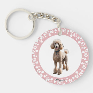 Paw Prints Hearts Frame Custom Photo Pet Memorial Key Ring