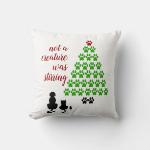 Paw Prints Holiday Tree Cushion