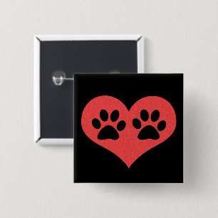 Paw Prints In My Heart by Shirley Taylor 15 Cm Square Badge