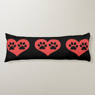 Paw Prints In My Heart by Shirley Taylor Body Cushion
