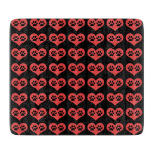 Paw Prints In My Heart by Shirley Taylor Cutting Board